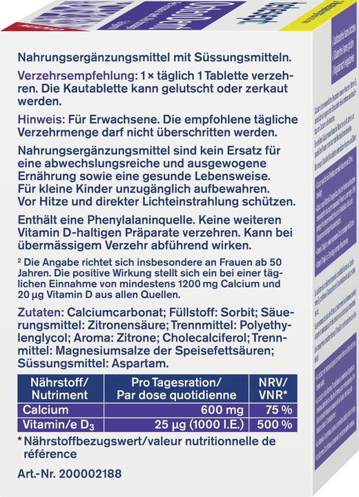 Nutritional values and ingredients Tetesept OsteoDent (60 pcs., Pills, 140 g)
