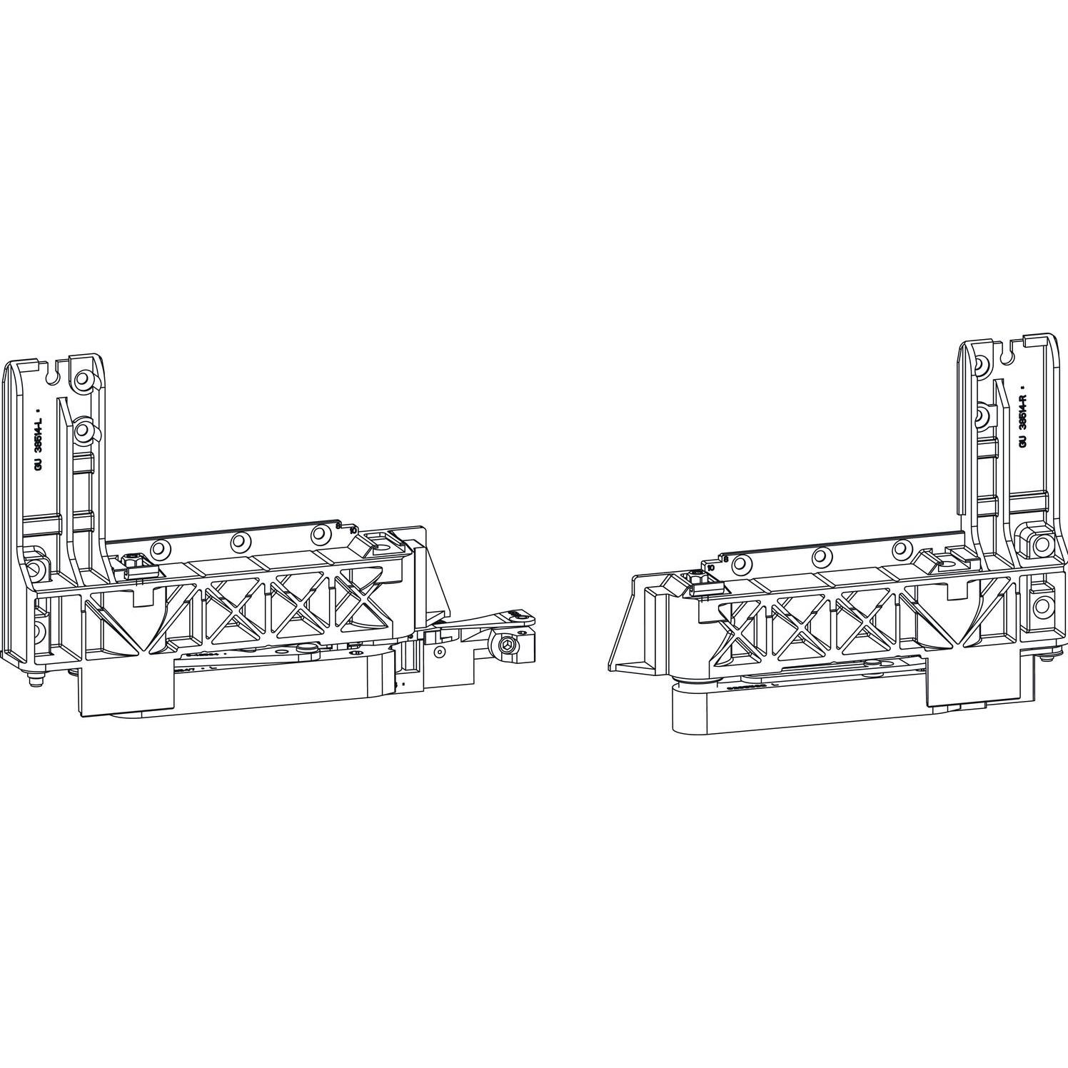 GU, Türbeschlag + Scharnier, Grundkarton Laufwagen Laufschuh 966/150 links, Tragkraft max. 150 kg