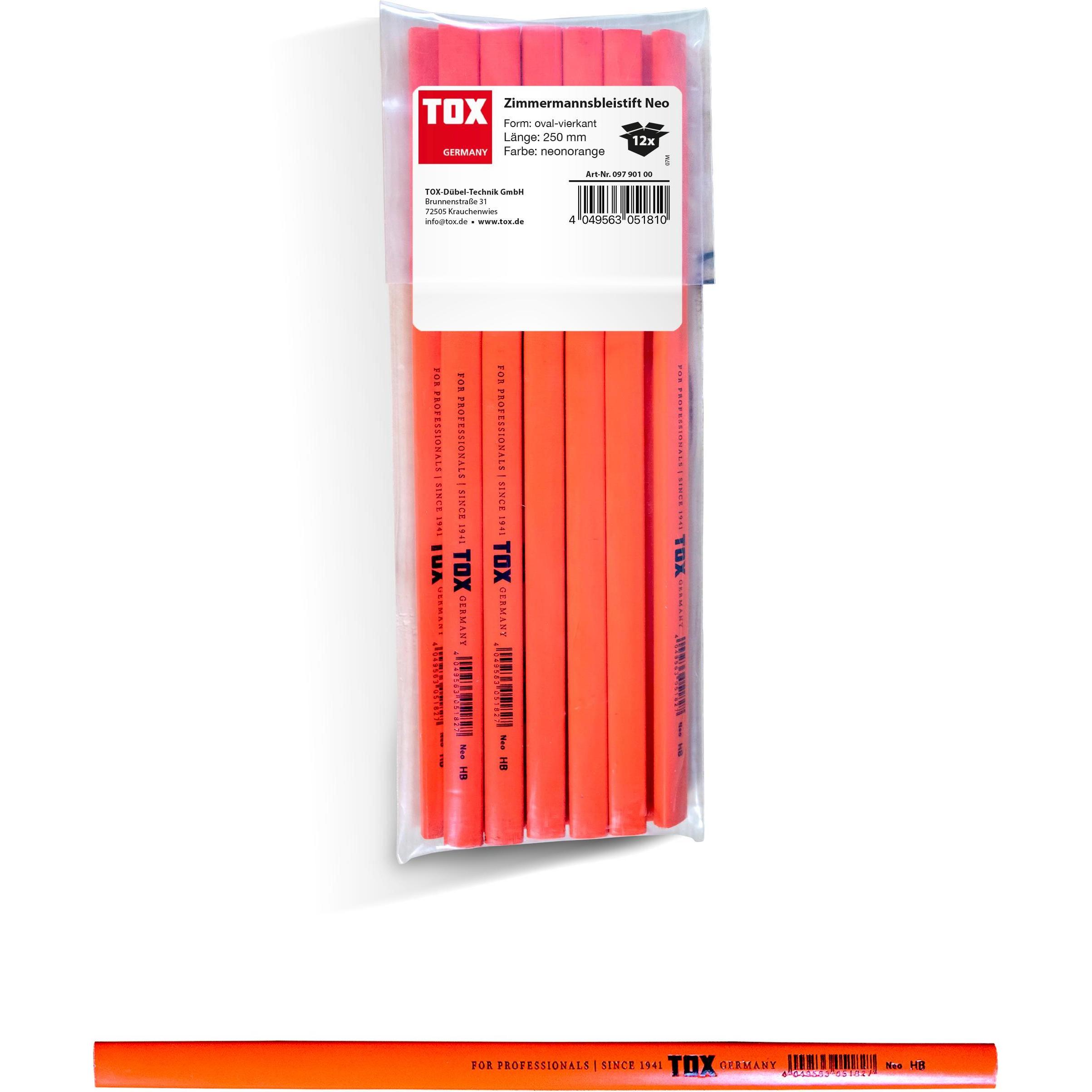 Tox, Dübel, Zimmermanns-Bleistift Neo neonorange (12 Stk.) (12 Stk.)