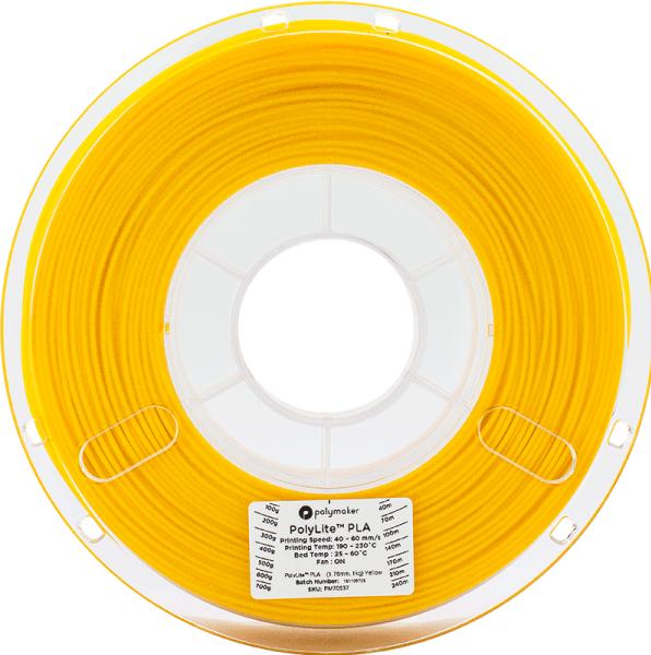 Image du produit Polymaker PolyLite PLA - Jaune - 1.75mm (PLA, 1.75 mm, 1000 g)