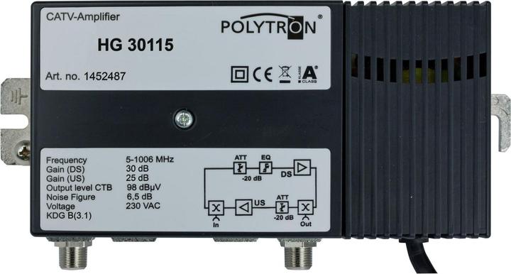 Productafbeelding Polytron 1GHz huisaansluiting HG 30115 versterker 20dB/30dB 115dBmV 145248 (Versterker)