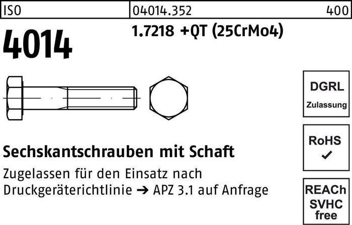 Productafbeelding Zeskantkopschroef ISO 4014 w.schacht M 24 x 90 1.7218 +QT (25CrMo4) (10 Schroeven per stuk)