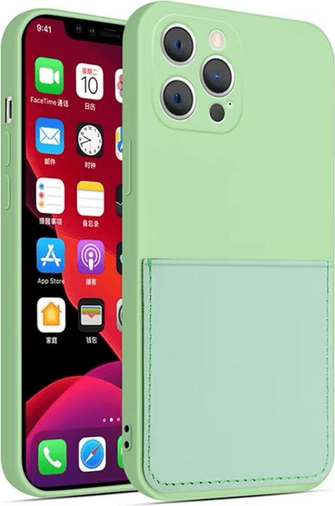 Produktbild mobileup Silicone Case with Card Slot for iPhone 12 Pro Max - Green (Apple iPhone 12 Pro)