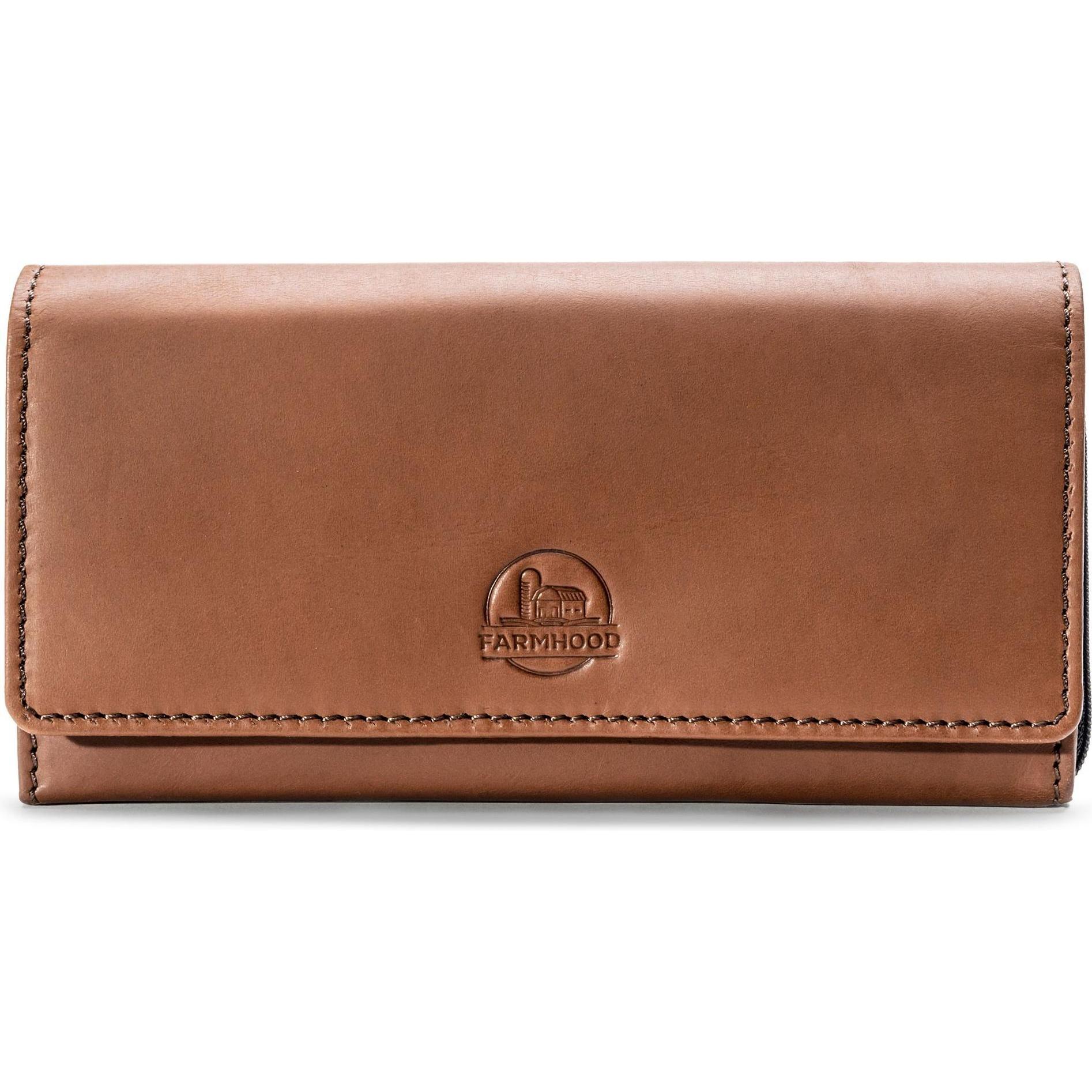 Farmhood, Damen, Portemonnaie, Nashville Geldbörse RFID Schutz Leder 19.5 cm, Braun