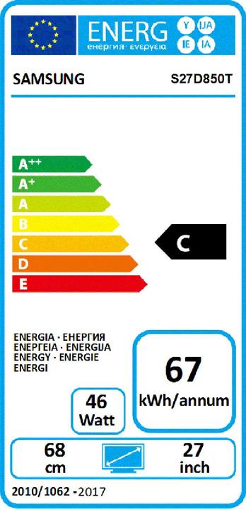 Energie-Label Samsung S27d850t (2560 x 1440 Pixel, 27")