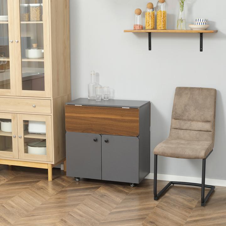 Actual product image Homcom Klapptisch Spanplatte, Stahl Hellgrau+Dunkelbraun (70 x 83 x 75 cm)
