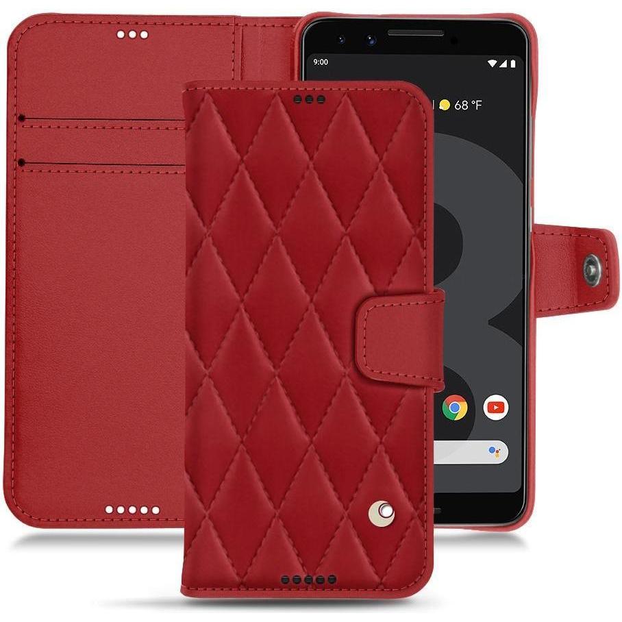 Noreve Lederschutzhülle Wallet (Google Pixel 3 XL), Smartphone Hülle, Rot