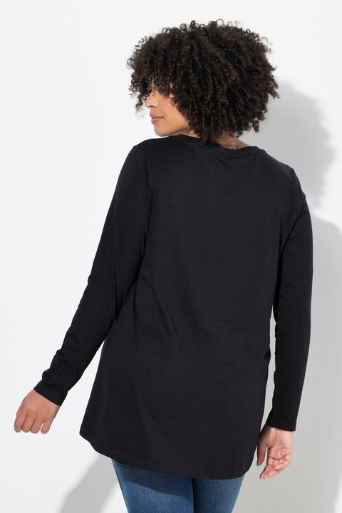 Image du produit Angel of Style T-shirt manches longues, motif Holiday et inscription, coupe évasée (42)