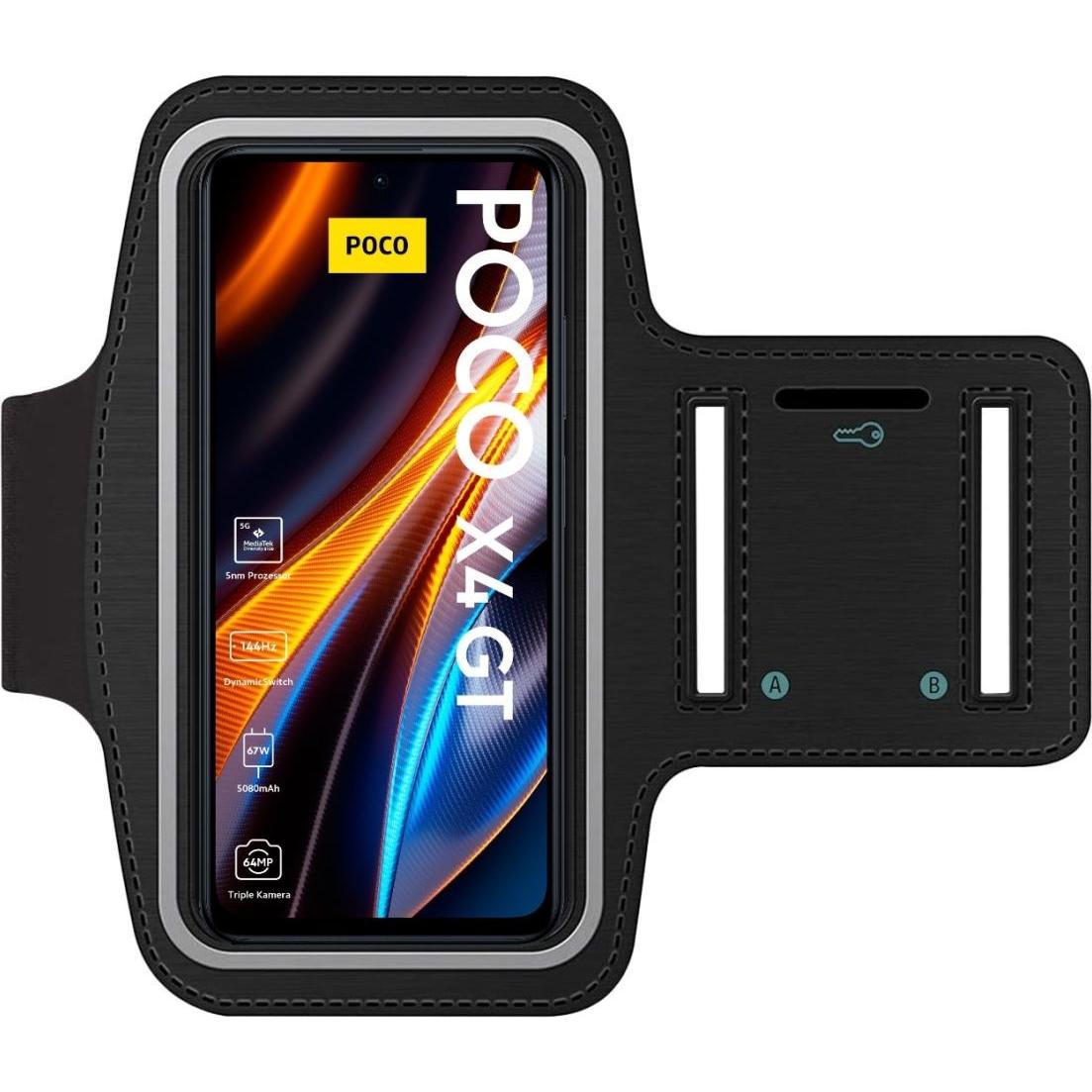 SmartFitness Xiaomi Poco X4 GT Handy Sport Armband, Smartphone Sportarmband, Schwarz