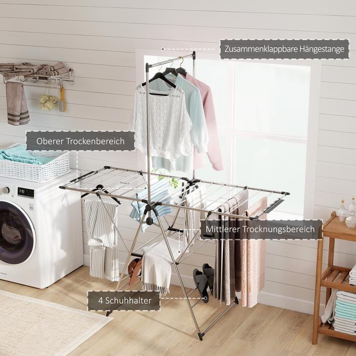 Produktbild Homcom Wäscheständer Edelstahl