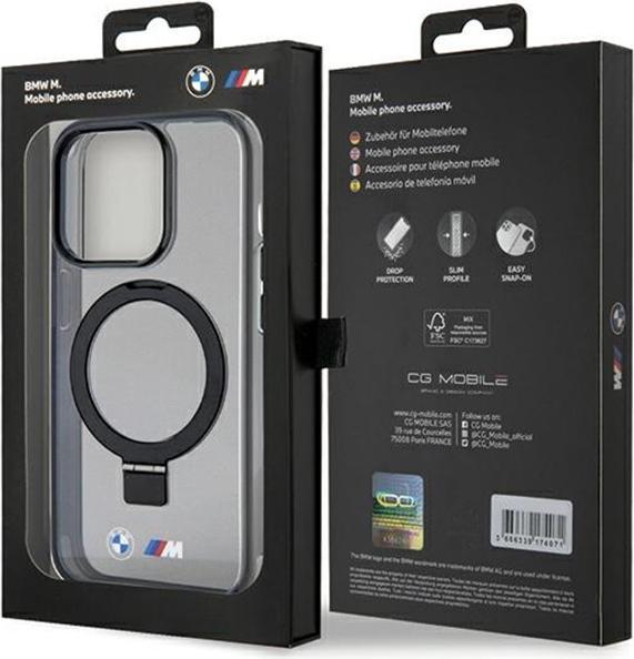 Produktbild BMW BMHMP15XURSK iPhone 15 Pro Max 6.7" czarny/black hardcase Ring Stand M Collection MagSafe (Apple iPhone 15 Pro Max)