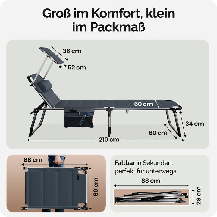 Actual product image Casaria Sun lounger (210 cm)