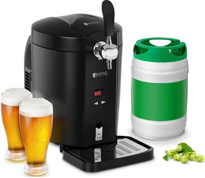Produktbild Royal Catering Bierzapfanlage Zapfanlage Bierkühler Bierspender mit Kühlung für 5 L Fässer