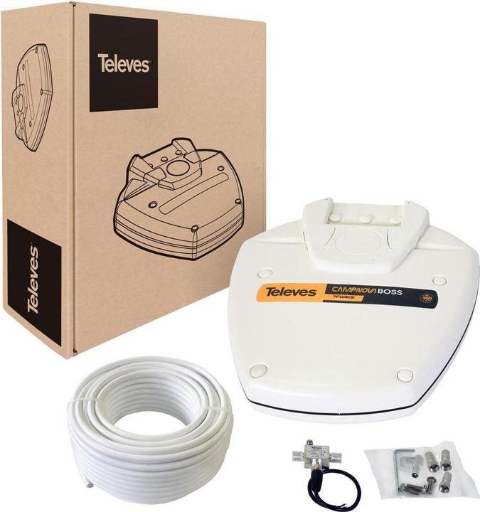 Produktbild Televes CAMPNOVA2 Camping-Antenne f.UKW DAB + DVB-T/T2 b.K48 m.Zubehör (Flachantenne, 22 dB, DAB/ DAB+, DVB-T / -T2)