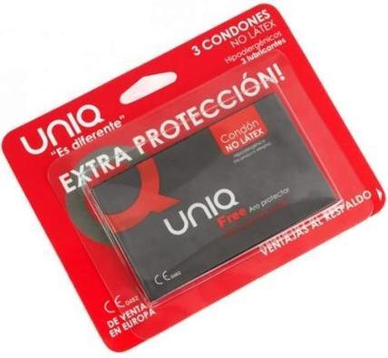 Uniq Free Latex Free Condoms With Protection Ring 3 Units (3 pcs.)