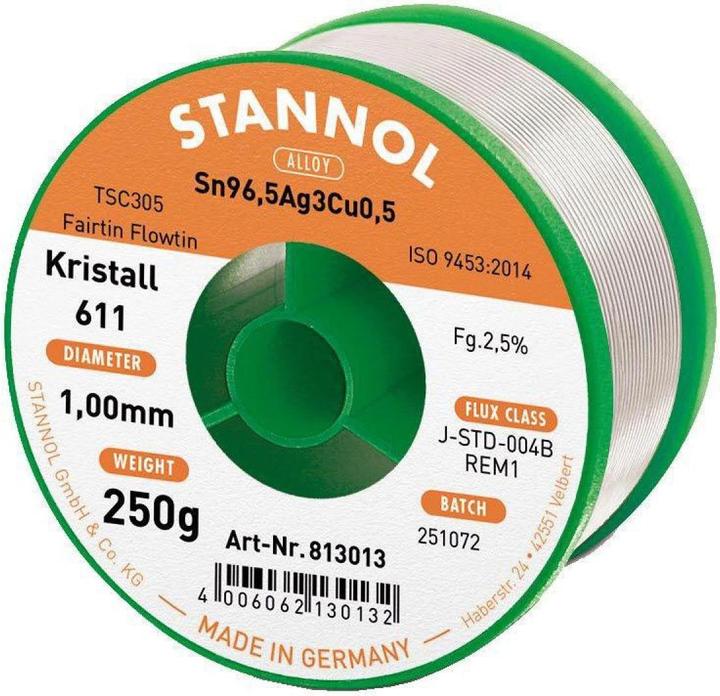 Stannol Solder wire 611 2.5% Ø 1.0 (Solder)