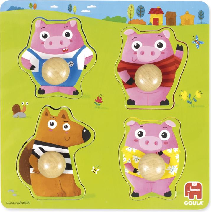 Produktbild Goula Kinder Puzzle aus Holz Three Little Pigs (11 Teile)