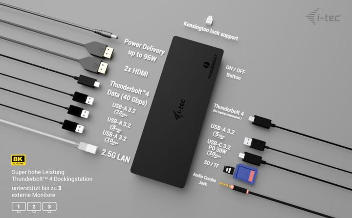 Produktbild i-tec Thunderbolt4 3x Display (Thunderbolt, 4 Ports)