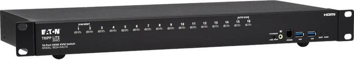 Actual product image Eaton 16-Port 4K HDMI/USB KVM Switch - 4K 60 Hz Video/Audio USB Peripheral Sharing 1U Rack