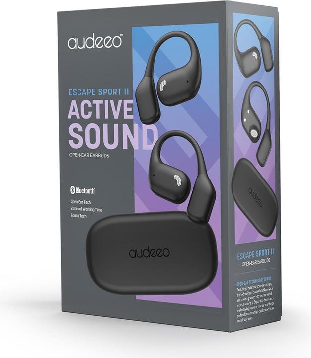 Actual product image Audeeo Headphones Sport TWS Escape Black (No noise cancellation, 6 h, Wireless)