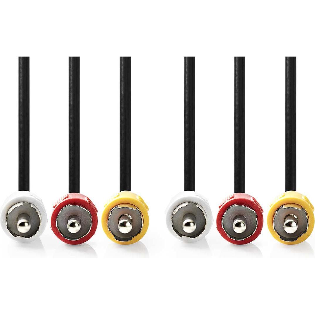 Thumbnail - Nedis Composite-Videokabel, 3x Cinch-Stecker (2 m, Cinch), Video Kabel