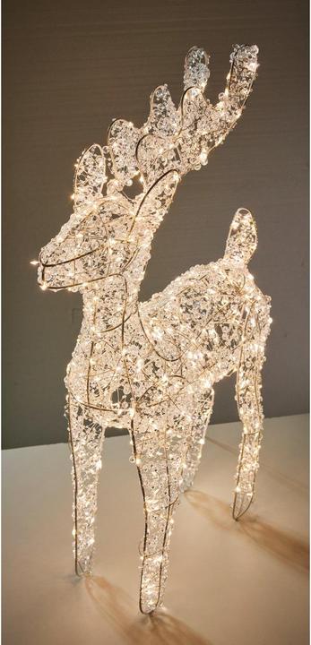 Actual product image GuGus LED Rentier weiss Outdoor aus Metall mit 500 LED Micro Light Grösse 30x15x60cm