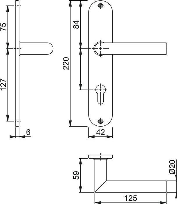 Nährwerte und Zutaten Hoppe Langschildgarnitur Amsterdam E1400Z/302 Edelstahl F69 PZ 72 mm (Türschildgarnitur)