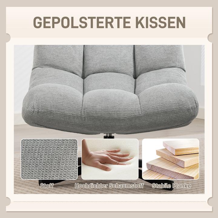 Actual product image Homcom Loungesessel Chenille, Stahl Hellgrau