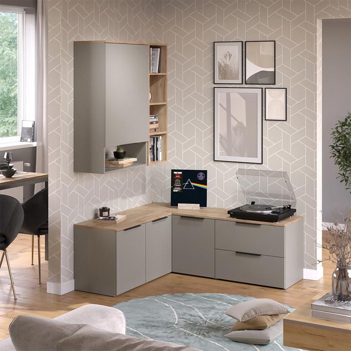 Produktbild Vicco Wohnwand Wido, Greige/Sonoma, 5 Teile (80 x 40 x 50 cm)