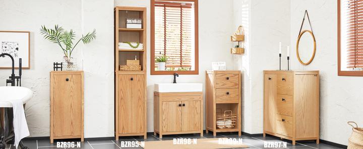 Produktbild SoBuy Badschrank schmal mit Wäschesack