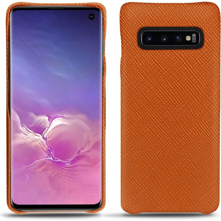 Noreve Lederschutzhülle (Samsung Galaxy S10), Smartphone Hülle, Orange