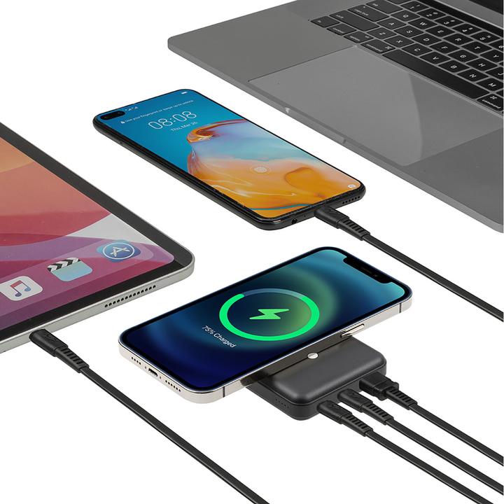 Actual product image Rivacase VA2604 Wireless Powerbank Magsafe Qi 15W, External battery with QC/PD 20W 10000 mAh fast charger (10000 mAh, 20 W, 18.50 Wh)