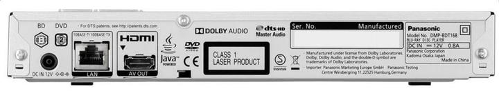 Immagine prodotto Panasonic Dmp-Bdt168 (1 GB, Lettore Blu-ray)