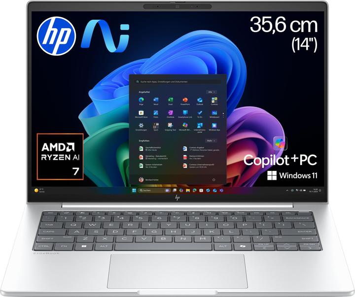 Produktbild HP EliteBook 8 G1a AMD Ryzen AI 7 350 35,56cm 14Zoll WUXGA 64GB 1TB/SSD W11P SmartBuy 3J Gar (DE) (14", 1000 GB, 64 GB, DE, AMD Ryzen AI 7 350)