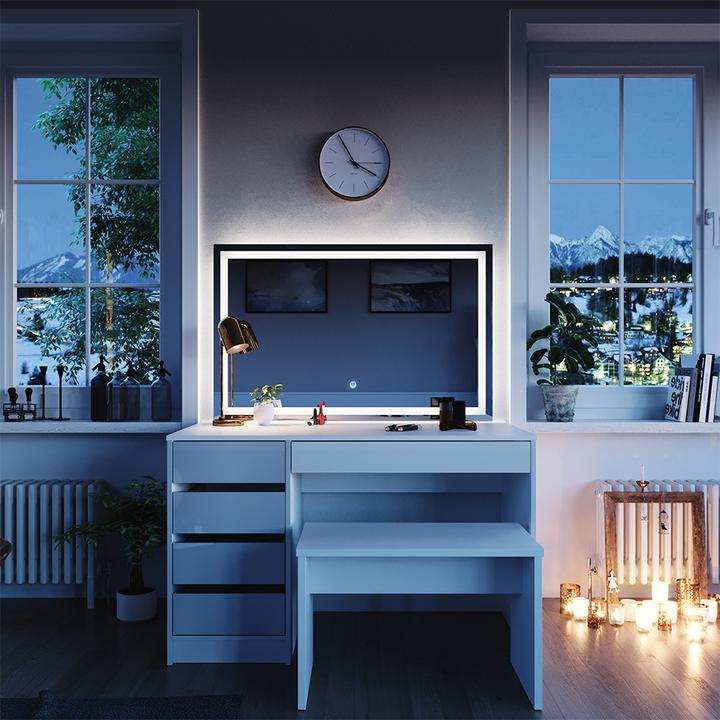 Produktbild Vicco Sherry mit LED-Spiegel und Bank (120 x 55 x 75 cm)