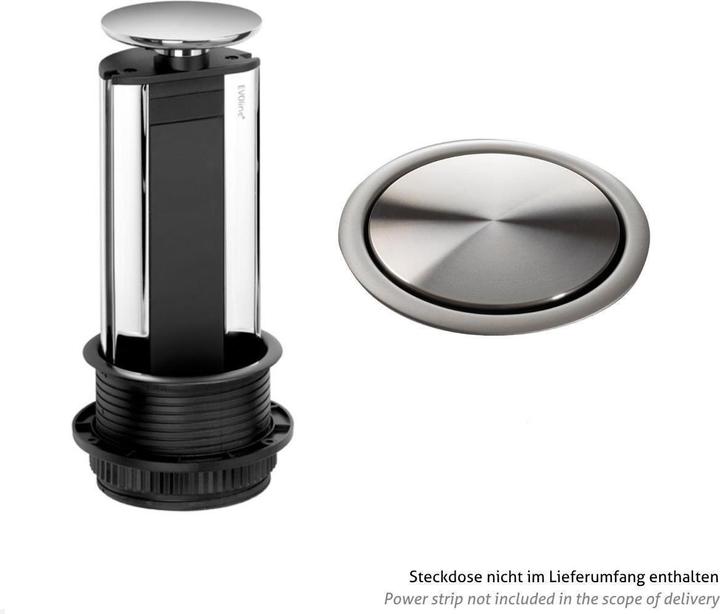 Actual product image Evoline Port accessories Rocker cover for socket outlet, stainless steel