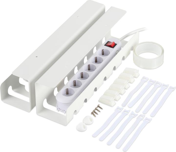 Relaxdays Kabelkanal für Schreibtisch 2er Set (Duct, 1 cm)