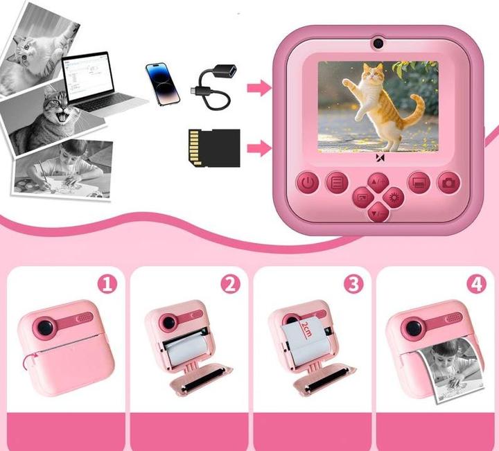 Produktbild Wozinsky WDT-03 Thermodrucker-Kamera für Kinder – Rosa