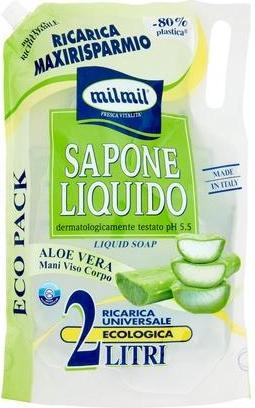 Actual product image Mil Mil Liquid Soap Aloe Vera Universal Eco-Friendly Refill 2 Liters (Liquid soap, 2000 ml)