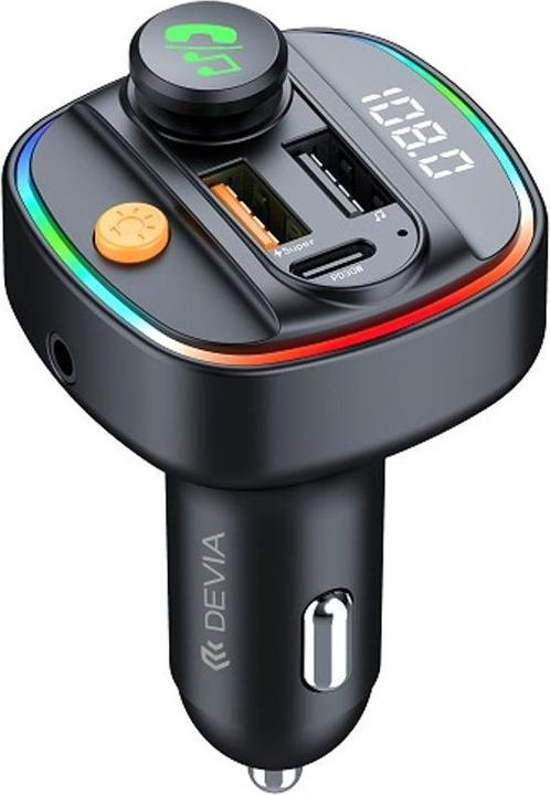 Produktbild Devia Sender FM Smart Bluetooth MP3 Autoladegerät PD 30W 1x USB-C 2x USB 3A schwarz