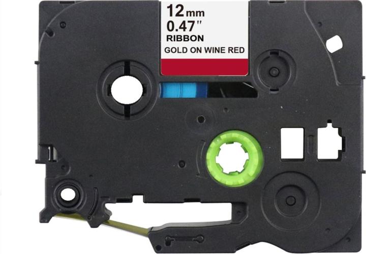 Produktbild Hermex Alternatives Satin-Stoffband zu Brother TZe-RW34 Beschriftungsband (1.20 cm, Gold, Rot)