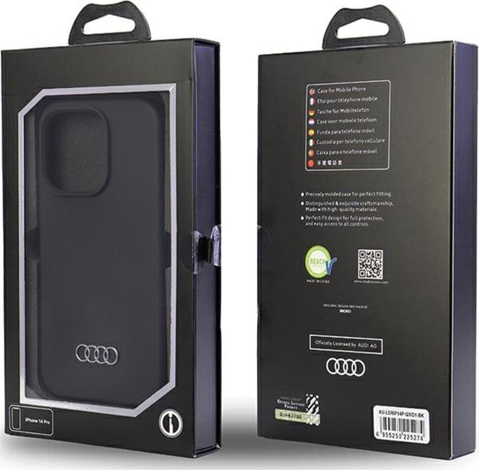 Immagine prodotto Audi Custodia in silicone iPhone 14 Pro 6.1" czarny/nero hardcase AU-LSRIP14P-Q3/D1-BK (Apple iPhone 14 Pro)