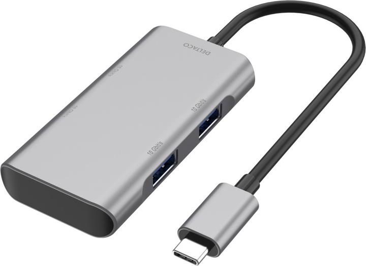 Produktbild Deltaco USBC-HUB201 notebook dock/port replicator Wired USB 3.2 Gen 1 (3.1 Gen 1) Type-C Grey (USB-C)