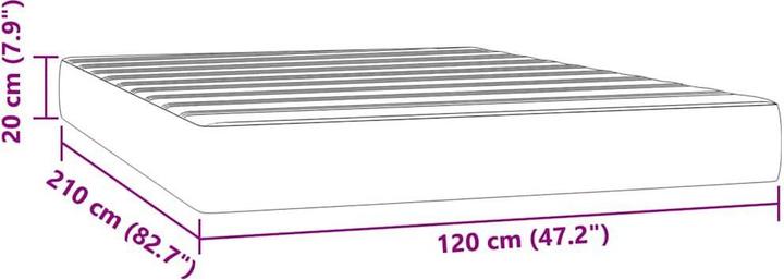 Produktbild vidaXL Taschenfederkernmatratze Dunkelgrau Samt (Federkern, 120 x 210 cm)