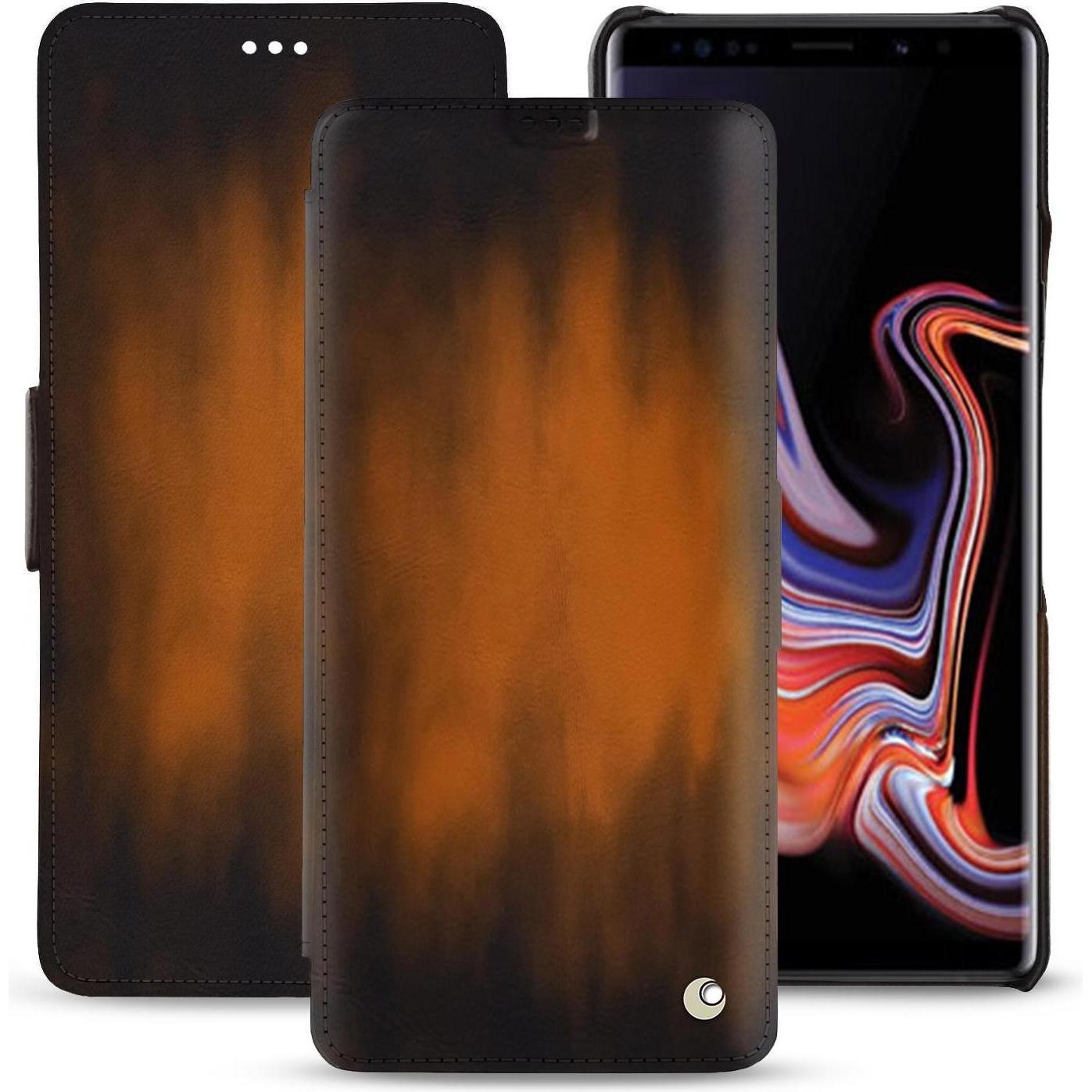 Noreve Lederschutzhülle horizontal (Samsung Galaxy Note 9), Smartphone Hülle, Braun