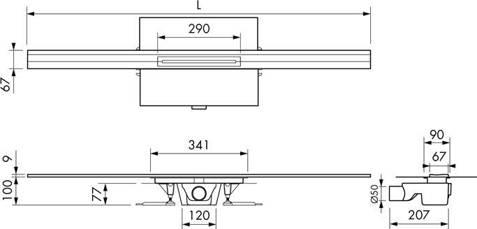 Produktbild Delphis Linienduschrinne (1200 mm)
