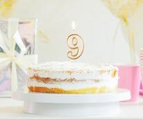 Productafbeelding GoDan Cijferkaars met gouden rand en glitter - 9 - 1 st. universeel (1 Pcs.)