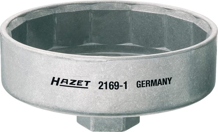 Actual product image HAZET Oil filter wrench 2169-1 ∙ Square, hollow 12.5 mm (1/2 inch) ∙ Outside 15-point profile ∙ 102…