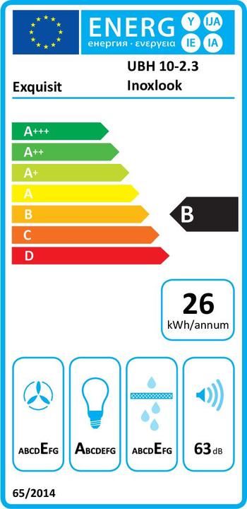 Etichetta energetica Exquisit UBH 10-2.1 (Sottostruttura cappuccio)