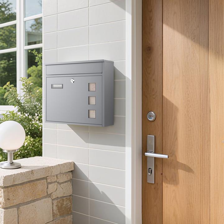 Actual product image Wiltec Design Mailbox V12 Letterbox Postbox Pillar Letter Mail Post Box